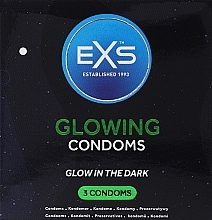 Glow in Dark Condoms, 3 pcs. - EXS Condoms Glow in Dark — photo N4