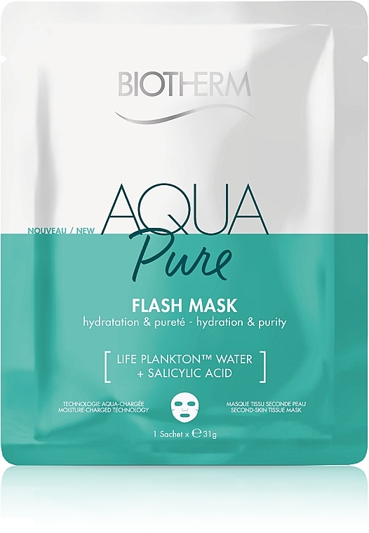 Moisturizing Cleansing Facial Sheet Mask - Biotherm Aqua Pure Flash Mask — photo N1