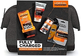 Fragrances, Perfumes, Cosmetics Set - L'Oreal Paris Men Expert Fully Charged (sh/gel/300ml + cr/50ml + f/wash/100ml + f/mask/30ml + bag)