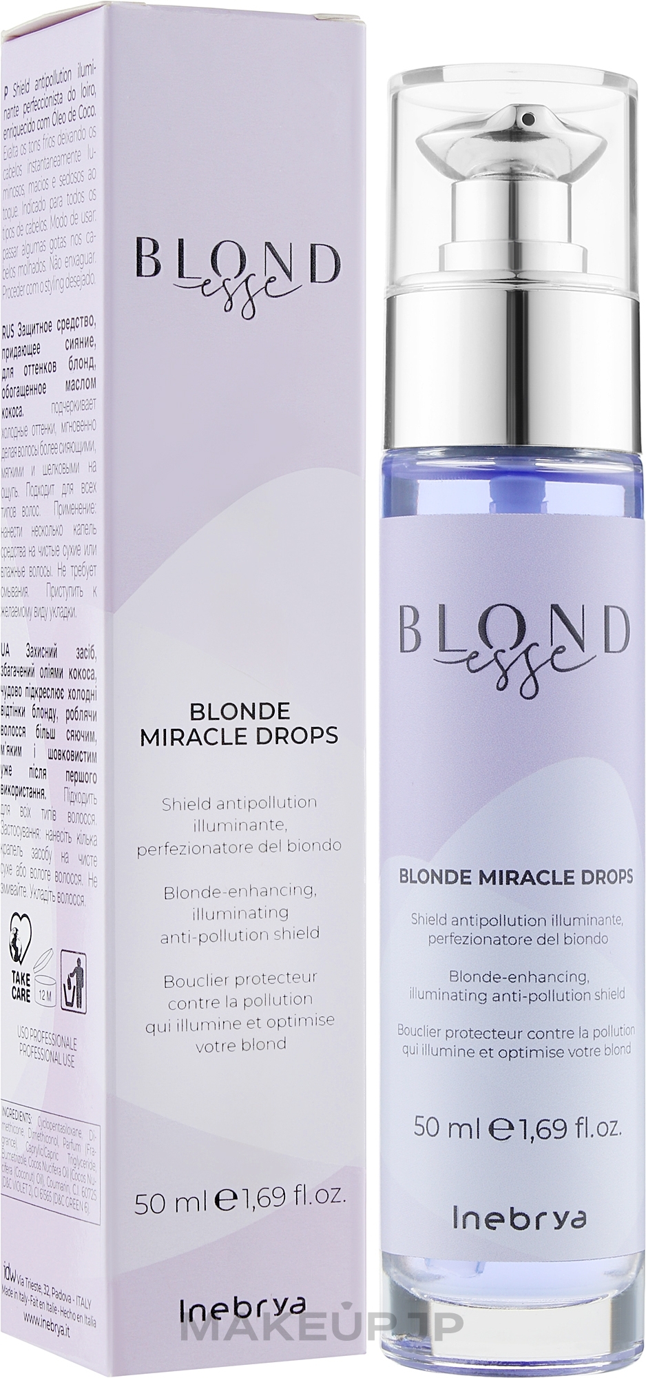 Coconut Hair Serum Drops - Inebrya Blondesse Blonde Miracle Drops — photo 50 ml