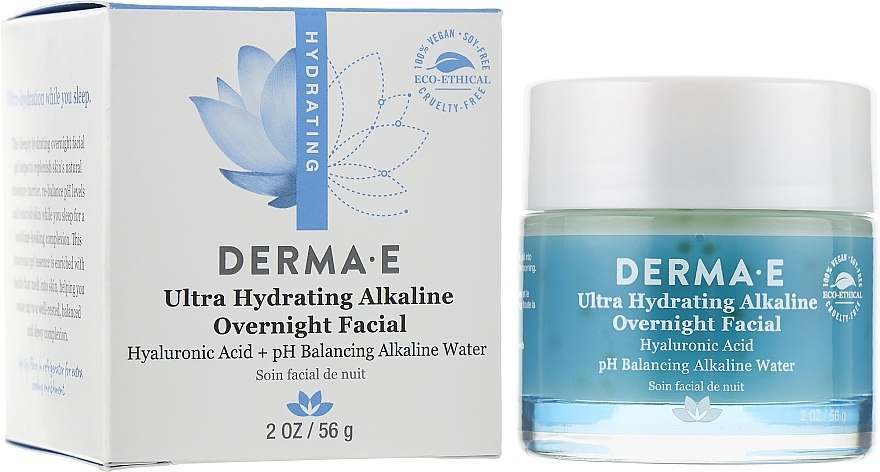 Ultra-Moisturizing Alkaline Face Treatment with Hyaluronic Acid - Derma E Ultra Hydrating Alkaline Overnight Facial — photo N2