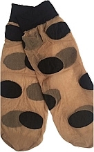 Women Socks with Pattern, 20 Den, naturel/nero - Knittex Blob — photo N1
