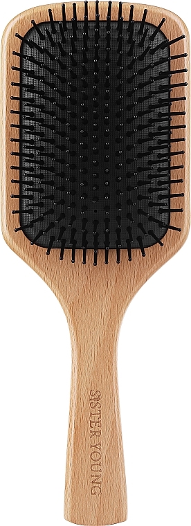 Wooden Hair Brush with Synthetic Bristles - Sister Young Naya Wood Brush Nv — photo N1