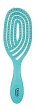Oval Vented Hair Brush, turquoise - Disna Beauty4U Magic Twister Brush — photo N1
