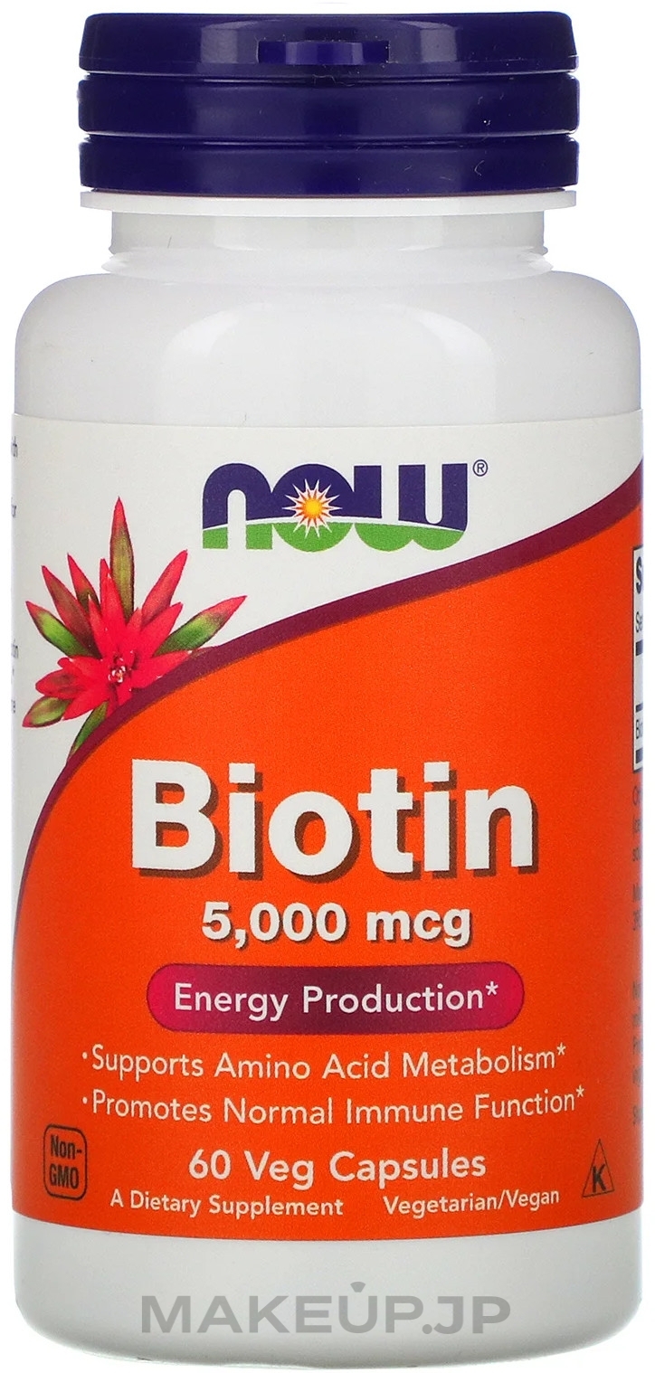 Dietary Supplement "Biotin 5000mcg" - Now Foods Biotin 5000 Mcg Energy Production — photo 60 szt.
