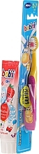 Fragrances, Perfumes, Cosmetics Set with Yellow & Pink Toothbrush - Bobini 2-7 (toothbrush + toothpaste/75ml)