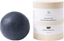 Black Coal Shampoo Bar - Erigeron All in One Vegan Shampoo Ball Black Charcoal — photo N1