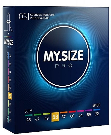 Latex Condoms, 53 size, 3 pcs - My.Size Pro — photo N1