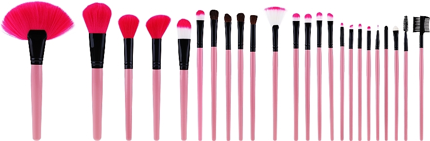 Professional Makeup Brushes Set, pink, 24 pcs - Tools For Beauty — photo N3