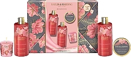 Fragrances, Perfumes, Cosmetics Set - Baylis & Harding Boudoire Tropical Paradise Gift Wrapped Candlelit Gift Set (bubbles/300ml + sh/cr/300ml + h/cr/50ml + candle/60g)