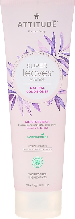 Moisturizing Conditioner - Attitude Super Leaves Conditioner Moisture Rich Intense Hydration Quinoa & Jojoba — photo N1