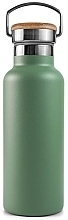 Fragrances, Perfumes, Cosmetics Stainless Steel Thermal Bottle with Bamboo Cap, 500 ml, green - Bambaw