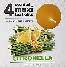 Tealights 'Citronella', large, 4 pcs. - Admit Tea Light 4 Maxi Citronella — photo N1