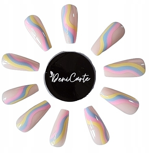 Pastel False Nails, 24 pcs. - Deni Carte 4121 — photo N2