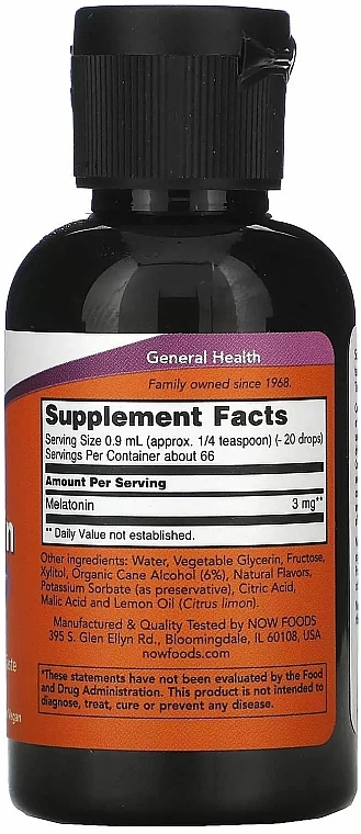 Liquid Melatonin Dietary Supplement - Now Foods Liquid Melatonin — photo N2