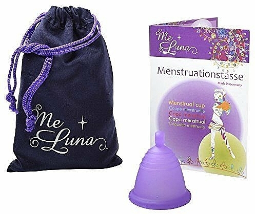 Menstrual Cup with Ball, size M, purple - MeLuna Classic Shorty Menstrual Cup Ball — photo N1