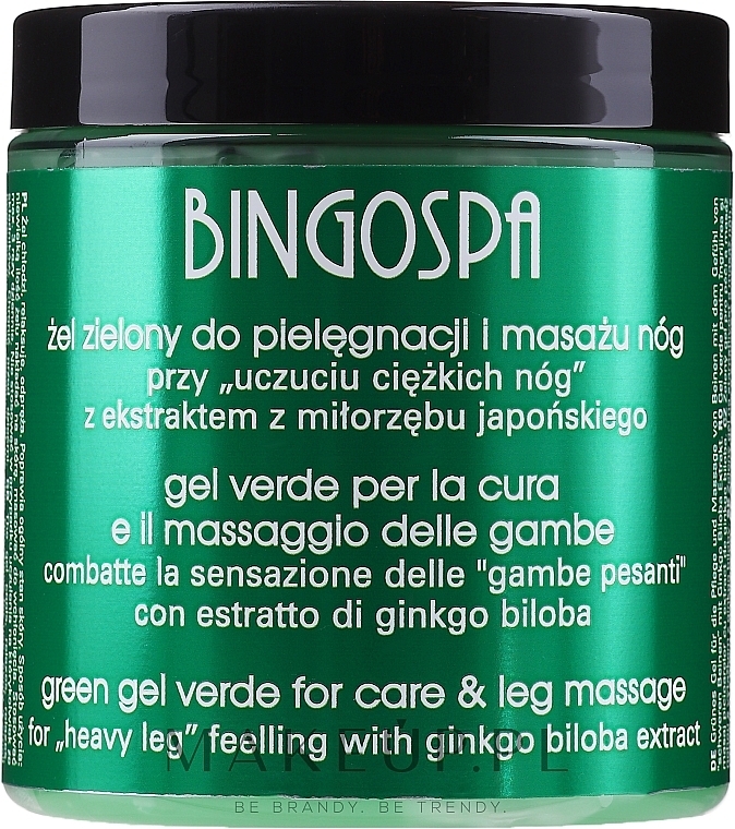 GIFT! Green Leg Massage Gel with Ginkgo Extract - BingoSpa Fitness Green Gel For Massage — photo N1