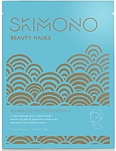 Fragrances, Perfumes, Cosmetics Biocellulose Face Mask with Rose Extract and Hyaluronic Acid - Skimono Advanced Moisturisation+ Bio-Cellulose Beauty Face Mask With Extract Of Rose & Hyaluronic Acid