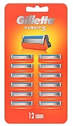 Razor Cartridge Refill, 12 pcs - Gillette Fusion 5 Blades — photo N1