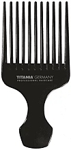 Hair Comb with Large Handle, 15cm, black - Titania — photo N2