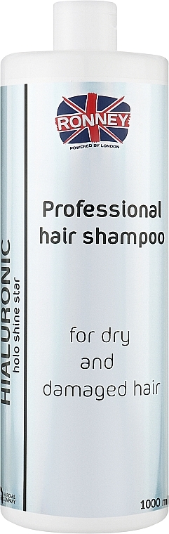 Moisturizing Hyaluronic Acid Shampoo for Dry & Damaged Hair - Ronney Professional Holo Shine Star Hialuronic Shampoo — photo N1