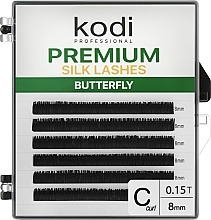 Fragrances, Perfumes, Cosmetics Butterfly Green C 0.15 False Eyelashes (6 rows: 8 mm) - Kodi Professional