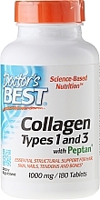 Collagen Types 1 and 3 for Skin and Joints with Vitamin C, 1000 mg - Doctor's Best Collagen Types 1 & 3 with Peptan 1000 mg — photo N1