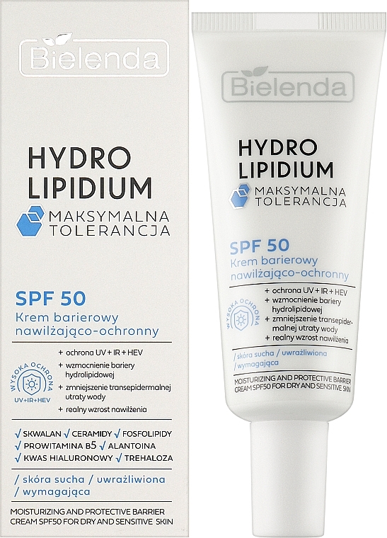 Moisturizing Barrier Cream - Bielenda Hydro Lipidium SPF50 — photo N3