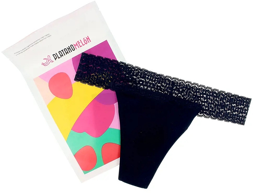 Menstrual Briefs, black - Platanomelon Kiwitas Tanga Encage Menstrual Briefs — photo N2