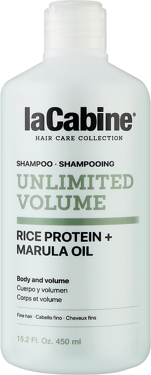 Volume Shampoo with Rice Protein & Marula Oil - La Cabine Unlimited Volume Shampoo Rice Protein + Marula Oil — photo N1