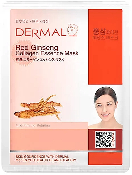 紅参入りコラーゲンフェイスシートマスク - Dermal Red Ginseng Collagen Essence Mask — photo N1