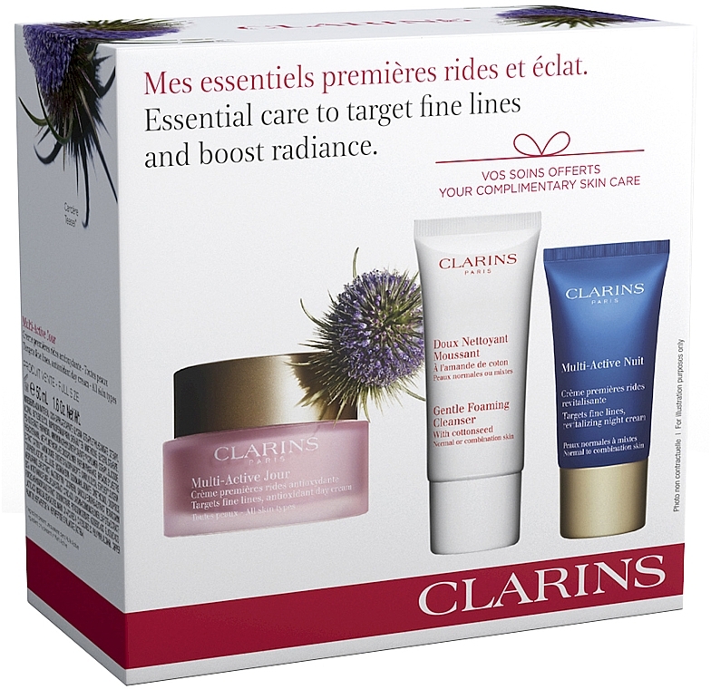 Set - Clarins Multi Active (day/cream/50ml + night/cream/15ml + cleanser/30ml) — photo N1