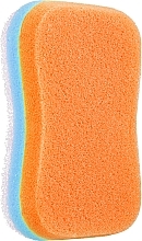 Fragrances, Perfumes, Cosmetics Massage Bath Sponge, orange-blue - Sanel Fit Kosc