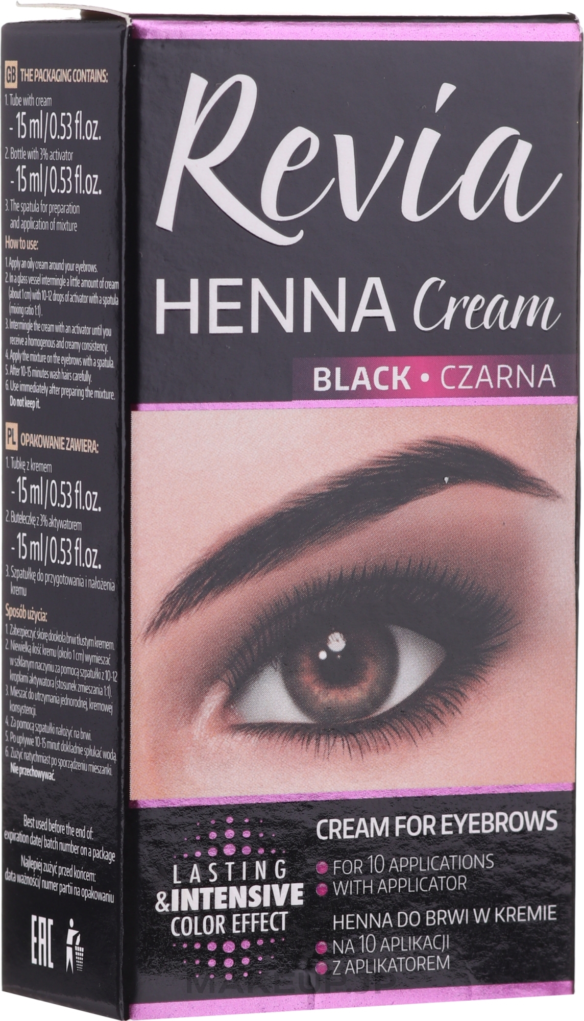 Brow Cream Henna - Revia Eyebrows Henna — photo Black