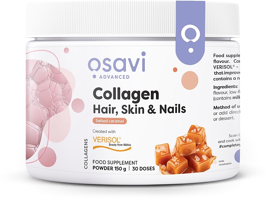 Salted Caramel Food Supplement for Hair, Skin & Nails  - Osavi Collagen Salted Caramel — photo N1