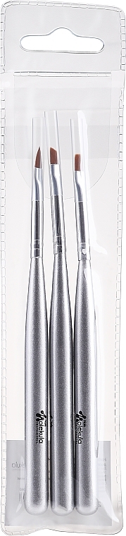 Nail Art Brushes Set, 3 pcs - Nails Molekula — photo N3