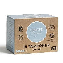 Tampons without Applicator "Super", 15 pcs - Ginger Organic — photo N3