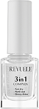 Fragrances, Perfumes, Cosmetics 3 in 1 Nail Complex "Drying, Coating, Shine" - Revuele Nail Therapy