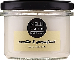 Fragrances, Perfumes, Cosmetics Scented candle "Vanilla and Grapefruit" - Melli Care Vanilla & Grapefruit Soy Wax Scented Candle