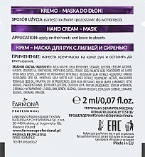 Hand Cream Mask with Lily & Lilac Scent - Farmona Professional Velvet Hands Cream-Mask (sample) — photo N2