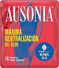 Fragrances, Perfumes, Cosmetics Pantiliners with Wing, 14 pcs - Ausonia Normal With Wings Sanitary Towels
