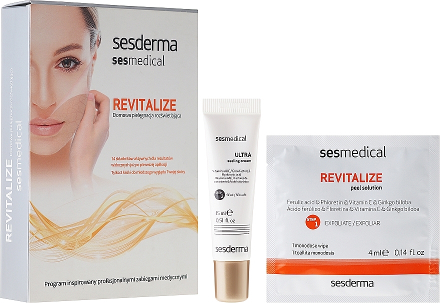 Brightening Face Peel Program - Sesderma Sesmedical Revitalize Personal Peeling Program (cr/15ml + wipe/4x4ml) — photo N1