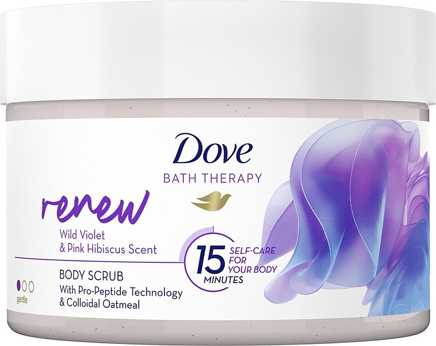 Body Scrub with Pro-Preptide Technology and Colloidal Oatmeal - Dove Bath Therapy Renew Body Scrub — photo N1