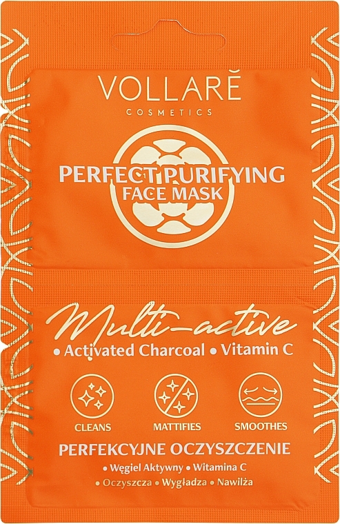 Activated Carbon & Vitamin C Face Mask "Detox" - Vollare Multi-Activ Detox Mask — photo N1