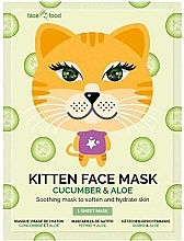 Facial Sheet Mask "Kitten" with Cucumber & Aloe - 7th Heaven Face Food Kitten Face Mask Cucumber & Aloe — photo N1