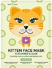 Fragrances, Perfumes, Cosmetics Facial Sheet Mask "Kitten" with Cucumber & Aloe - 7th Heaven Face Food Kitten Face Mask Cucumber & Aloe