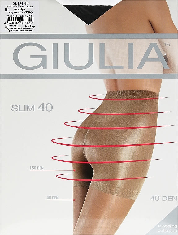 Tights "Slim" 40 den, nero - Giulia — photo N1