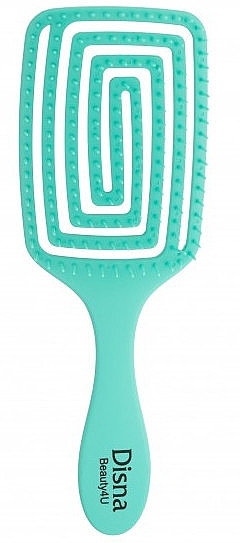 Rectangular Vented Hair Brush, 23 cm, turquoise - Disna Beauty4U Puzzle Brush — photo N4