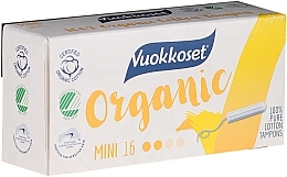 Organic Mini Tampons No Applicator, 16 pcs - Vuokkoset Organic Mini Tampons — photo N1