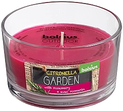 Fragrances, Perfumes, Cosmetics Scented Candle in Glass "Citronella Garden Rosemary", 62/106 mm - Bolsius Candle